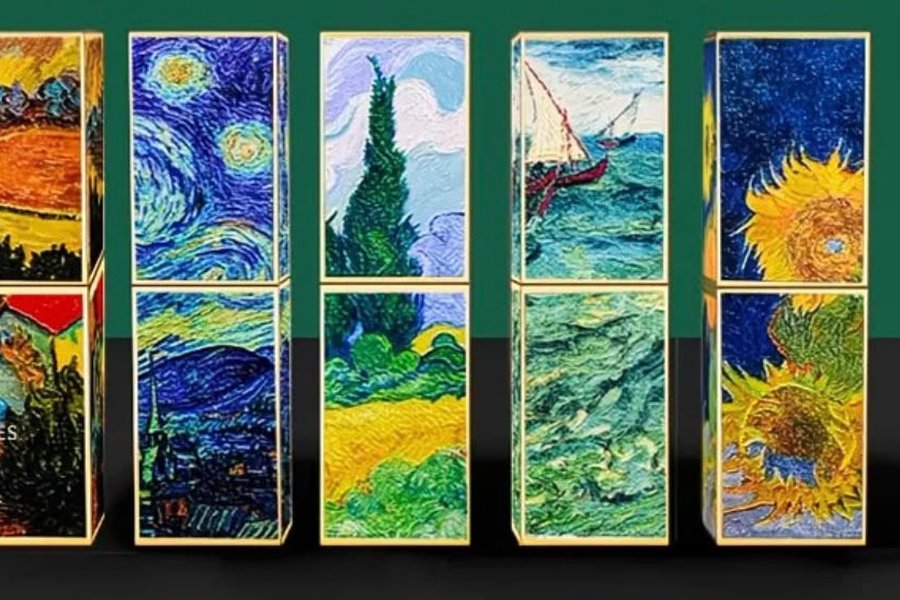 名畫系列 —— 梵高作品唇膏管
